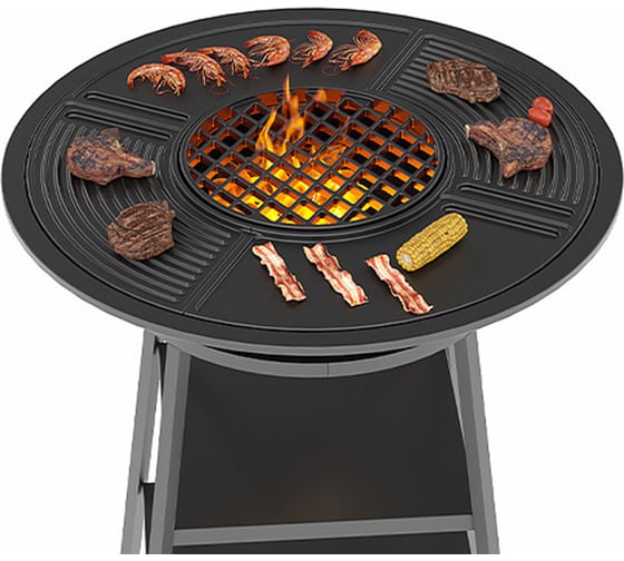 Комплект: чаша, подставка, плита, решетка, крышка Везувий Fantastic Grill Ø 700 мм А-376419