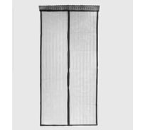 Антимоскитная сетка для дверей на магнитах СИМАЛЕНД 90х210 см, черная 7762431