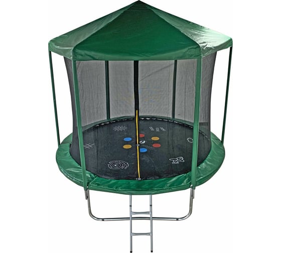 Батут с принтом, защитной сеткой, крышей и лестницей SportElite 10FT HOME 3.05 м FR-30-10FT 1