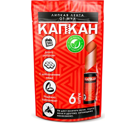 Липкая лента от мух КАПКАН 6 шт. hk73635