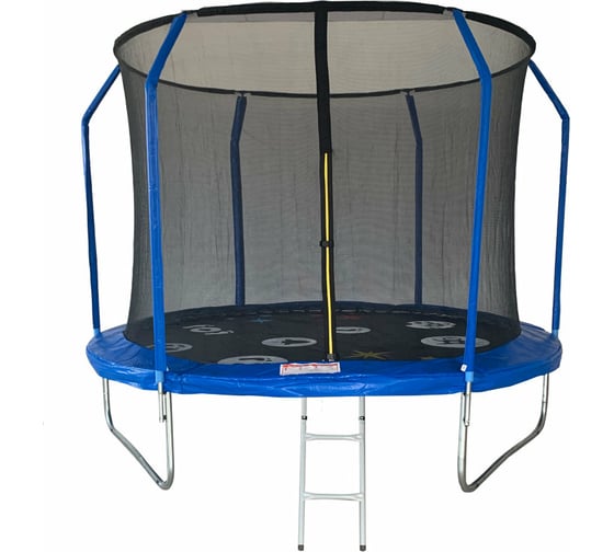 Батут с принтом, защитной сеткой (внутрь) и лестницей SportElite 12FT PLAY 3.66 м, фиберглас FR-80-12FT