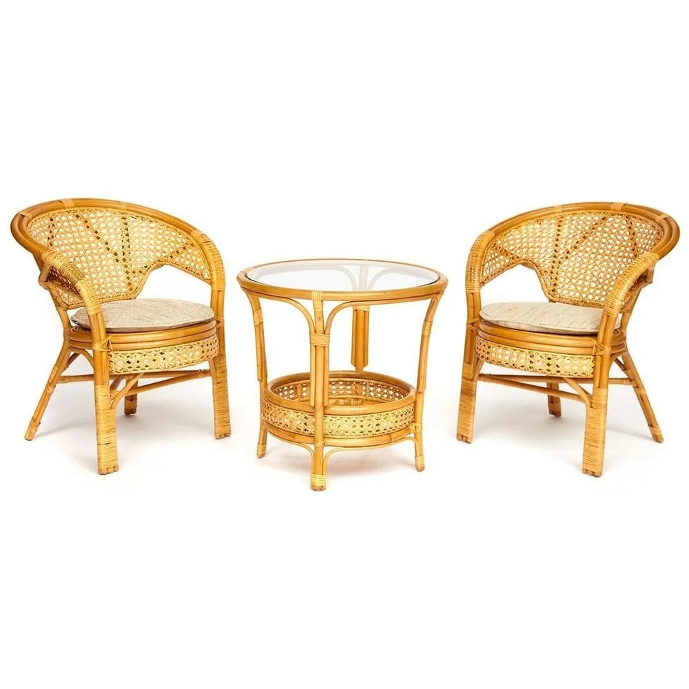 Комплект pelangi стол со стеклом 4 кресла грецкий орех