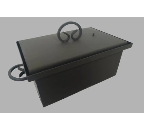 Коптильня с гидрозатвором Петромаш сталь 2 мм, двухъярусная с поддоном, 40x25x20 см, кованые ручки 60709