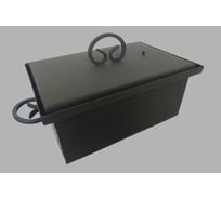 Коптильня с гидрозатвором Петромаш сталь 2 мм, двухъярусная с поддоном, 50x27x25 см, кованые ручки 60711