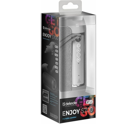 Портативная колонка Defender Enjoy S700 серый, 10Вт, BT/FM/TF/USB/AUX 65703