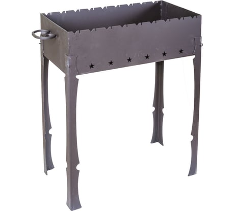 Мангал Петромаш сталь 3 мм, 60x33x80 см, съемные ножки 75 см, кованые ручки 61471