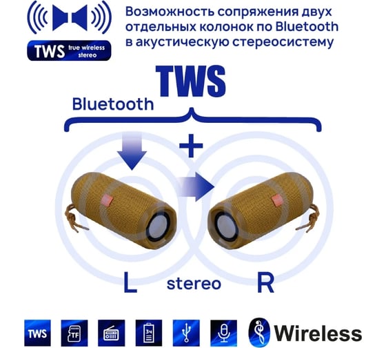 Портативная колонка Belsis Magic Acoustic flexBox с Bluetooth 5.0, золотая SK1021GD