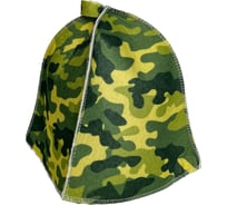 Шапка для бани Бацькина баня печать Камуфляж 10926