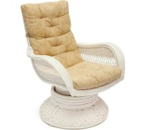 Кресло-качалка с подушкой Tetchair ANDREA Relax Medium TCH White белое, ткань рубчик 10172