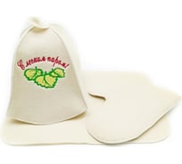 Набор для бани из 3-х предметов Бацькина баня С легким паром 13003