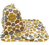 Набор для бани из 3-х предметов Бацькина Баня печать Сафари 10429