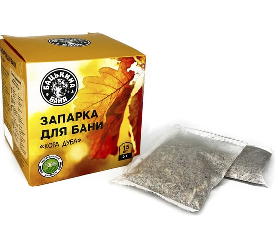 Универсальный фильтр-пакет для заваривания Бацькина баня Кора дуба 15 шт. по 5 г 21028 1