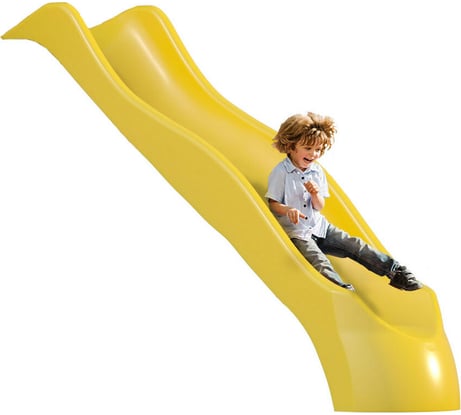Пластиковая волновая горка для детской площадки MoyDvor желтая 2.65