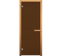 Стеклянная дверь Везувий бронза матовая, 170x70 см, 6 мм, 2 петли 716 GB, хвоя Д-19213