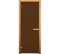 Стеклянная дверь Везувий бронза матовая, 180x70 см, 6 мм, 2 петли 716 GB, хвоя Д-19214