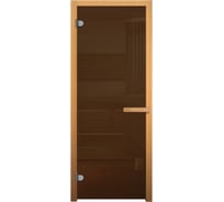 Стеклянная дверь Везувий бронза матовая, 190x70 см, 6 мм, 2 петли 716 GB, хвоя Д-19215