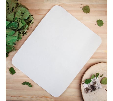 Коврик для бани Добропаровъ "Классический" войлок, белый, 46х39см 1228152