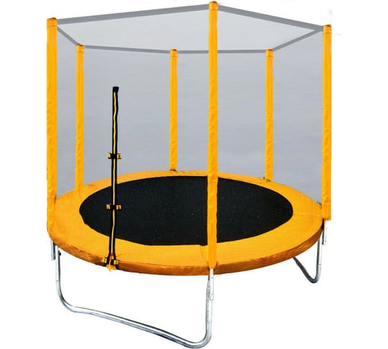 Батут с защитной сеткой КМС Trampoline 8 диаметр 2.4 м, жёлтый СГ000004756