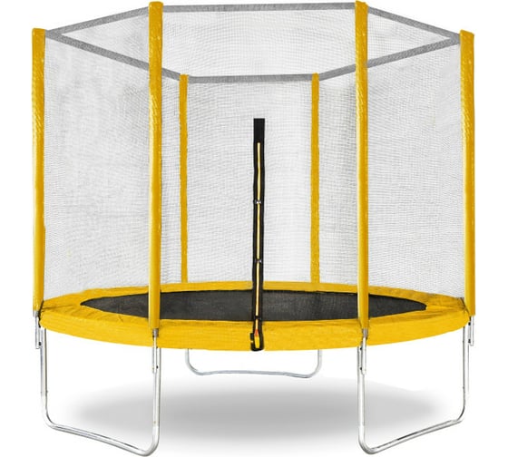 Батут с защитной сеткой КМС Trampoline 6 диаметр 1.8 м, жёлтый СГ000004755