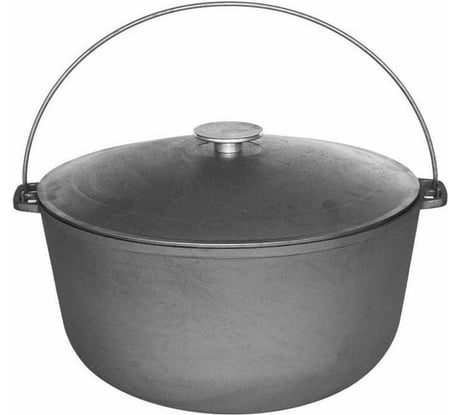 Походный чугунный казан с крышкой TimA 10 л, диам. 300 мм 0710