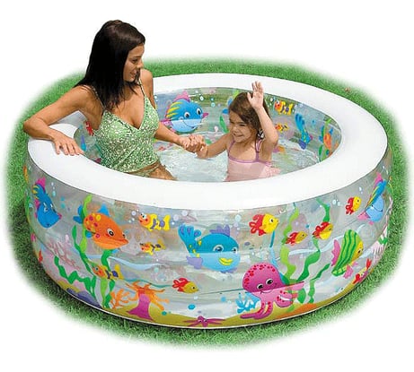 Бассейн надувной Intex Аквариум с надувным дном 58480