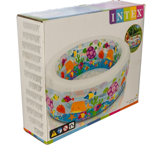 Бассейн надувной Intex Аквариум с надувным дном 58480