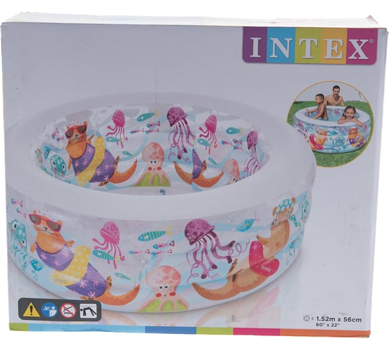 Бассейн надувной Intex Аквариум с надувным дном 58480