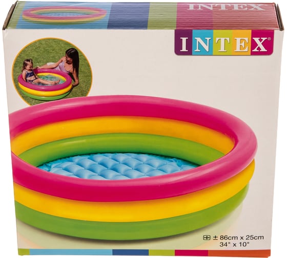 Бассейн надувной детский Intex Радуга 86х25 58924