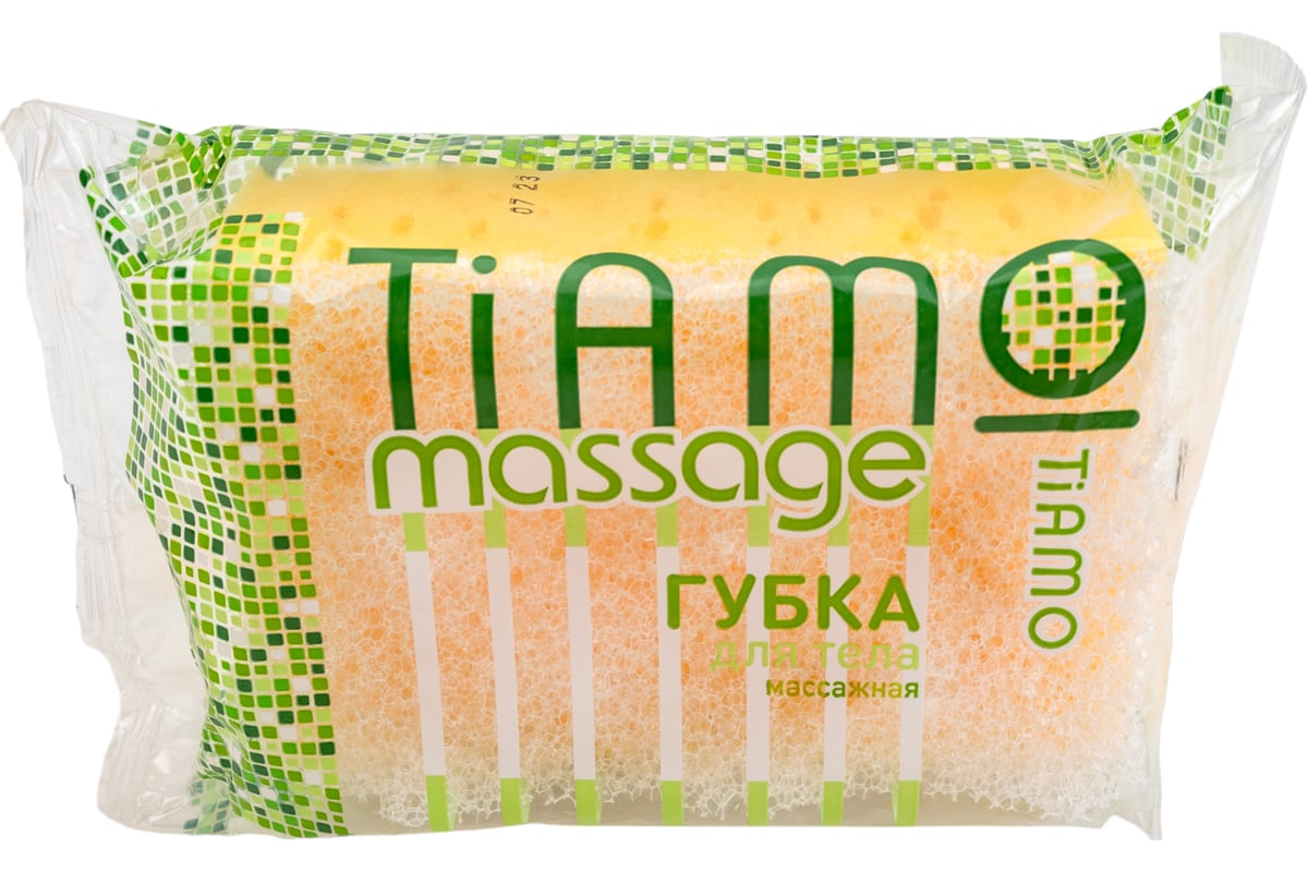 Губка для тела TIAMO Massage ОРИГИНАЛ поролон+массаж 7715