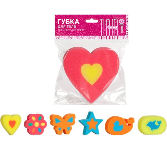 Губка для тела TIAMO 4Play ФАНТАЗИЯ плоская лазерная 13466