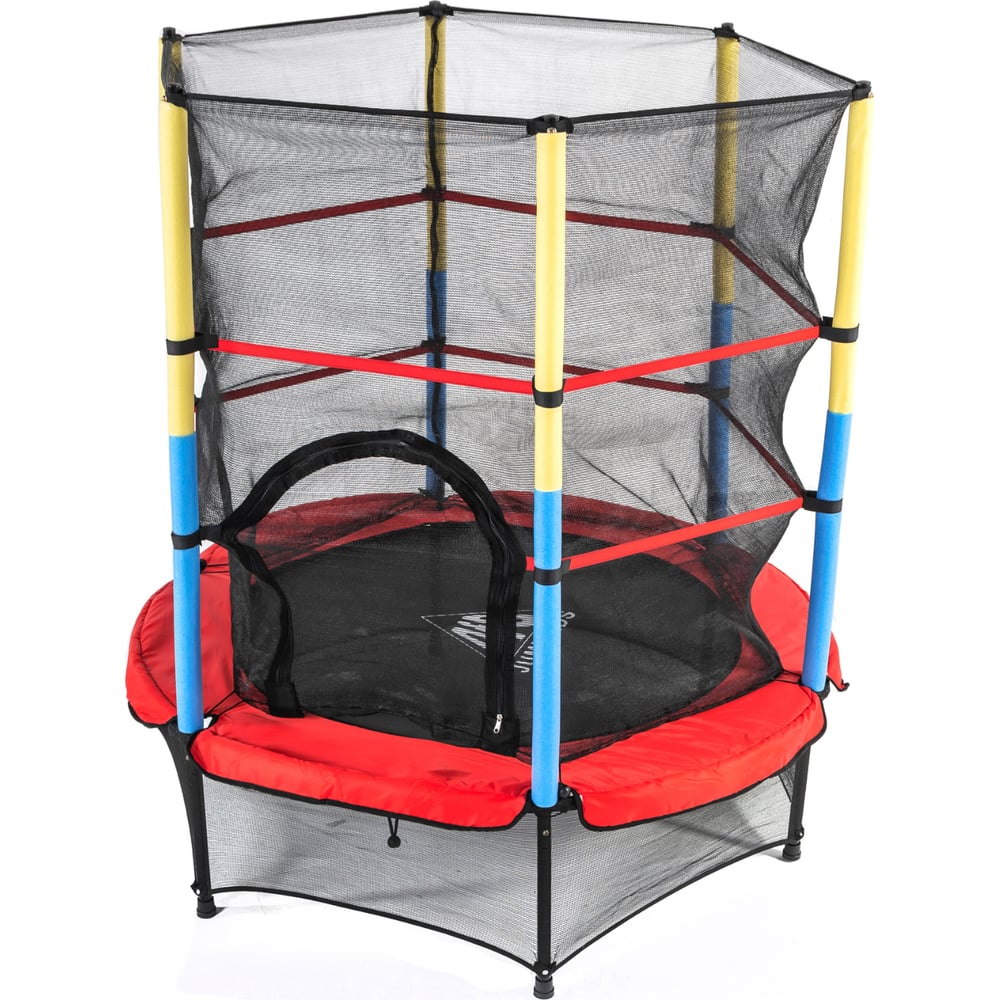 Батут DFC JUMP 55", красный с желто-синими стойками 55INCH-JD-RYB ...