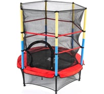 Батут DFC JUMP 55", красный с желто-синими стойками 55INCH-JD-RYB