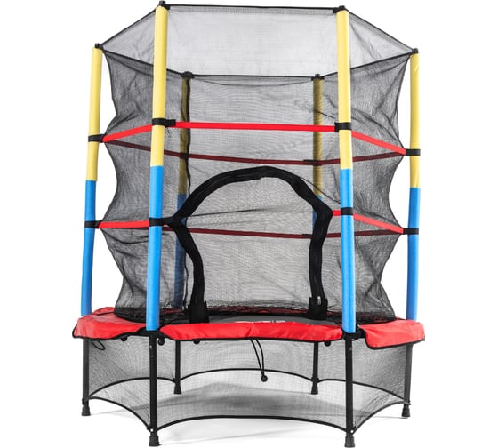 Батут DFC JUMP 55", красный с желто-синими стойками 55INCH-JD-RYB