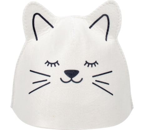 Детская шапка для бани и сауны Hot Pot Котёнок войлок 41339