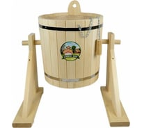 Обливное устройство Бацькина Баня липа, с переливом и пластиковой вставкой, 20 л 30361