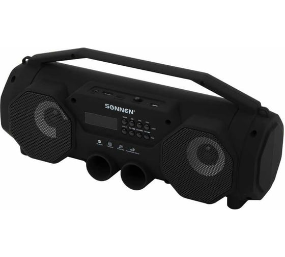 Портативная колонка с подсветкой SONNEN B306, 12 Вт, Bluetooth, FM-тюнер, microSD, MP3-плеер, черная 513479