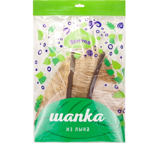 Шапка из лыка Банная линия 35x22 см 11-241