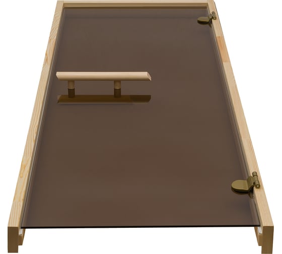 Дверь из стекла Банная линия 1.9x0.7 м, бронза, 6 мм, коробка из хвои, 2 петли, ручка 12-911