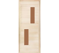 Дверь для бани со стеклом Банная линия 1.9x0.7 м, класс А, коробка липа, петли 12-938 23228666