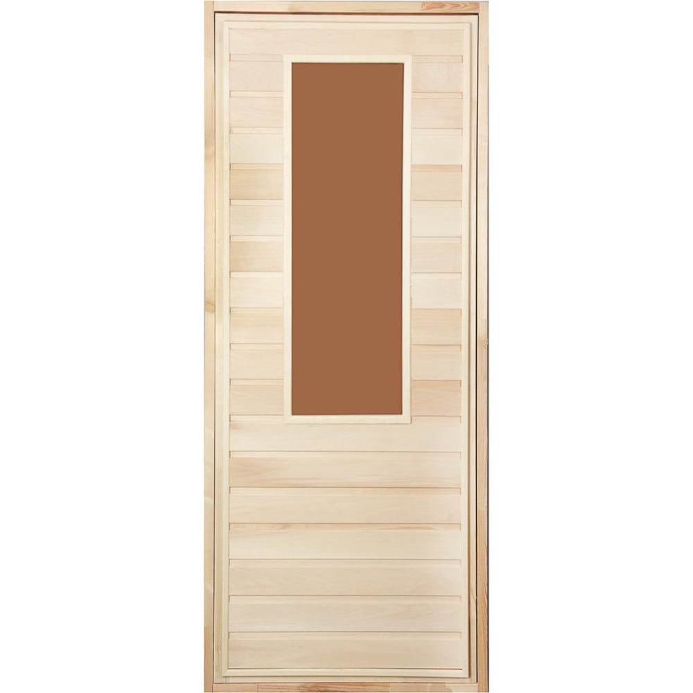 Дверь для бани Банная линия глухая со стеклом, 1.7x0.7 м, липа, класс Б ...