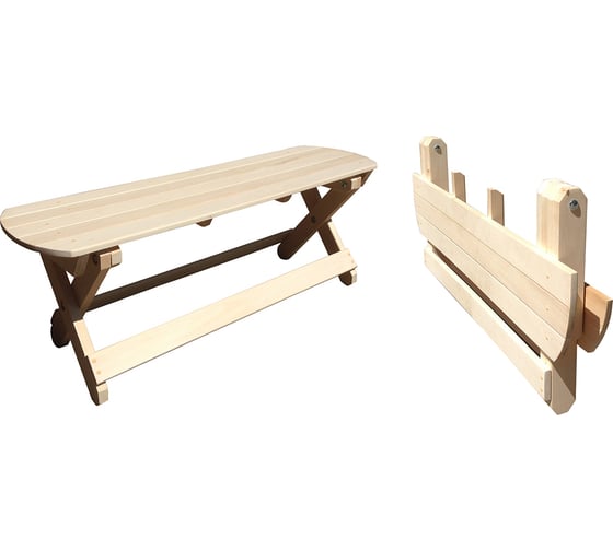 Раскладная лавка Банная линия 120x35x40 см, липа 12-795