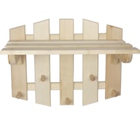 Полка с вешалкой Банная линия 5 рожков, 41x50x20 см 12-524