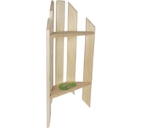 Угловая 2-х ярусная полка Банная линия 30x30x50 см, липа 12-523