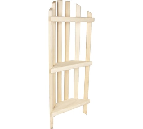 Угловая 3-х ярусная полка Банная линия 75x32x10 см 12-526