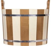 Ушат Банная линия Капучино 12 л, с пластиковой вставкой, липа 12-421