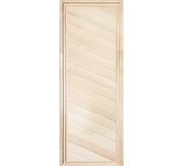 Дверь для бани Банная линия глухая, диагональная, 1.9x0.7 м, липа, класс А, коробка липа, петли 12-935