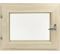 Форточка в парную Банная линия 40x50 см, липа, двойное стекло, ручка, затвор, петли в комплекте 12-987