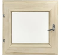 Форточка в парную Банная линия 40x40 см, липа, двойное стекло, ручка, затвор, петли в комплекте 12-986