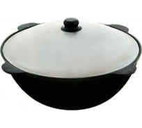 Чугунный казан Davr Metall Узбекский 8 л, круглое дно, с алюминиевой крышкой КазУз8ЛК