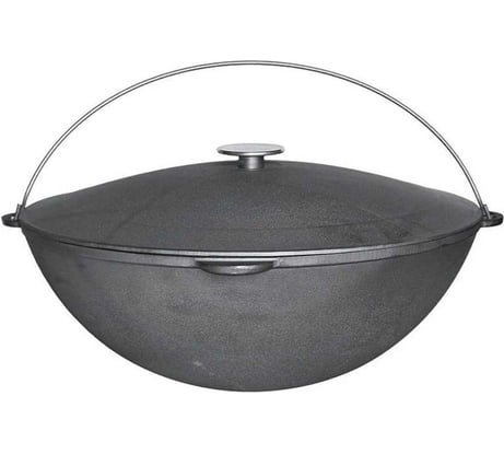 Походный татарский казан с крышкой TimA Туризм 15 л, диам. 450 мм, чугунный 0915